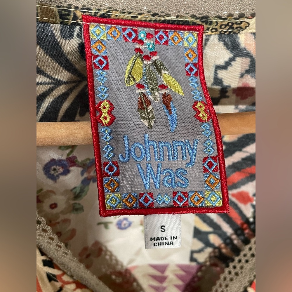 Johnny Was Blouse Shirt Top Size Small Fria Patchwork Boho Colorful Buttons - Picture 4 of 8